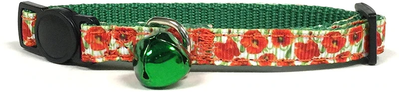 Poppy flores, gato, juego de collar con hebilla de seguridad por midlee