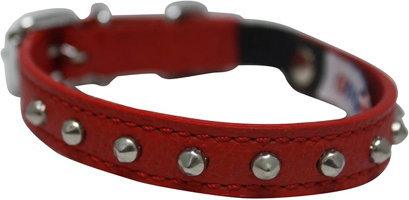 Collar de gato de liberación de seguridad de cuero genuino | acero inoxidable y hebilla ajustable | collar de gatito duradero | liberación elástica | disponible en varios colores y tamaños | Angel Pet Suministros