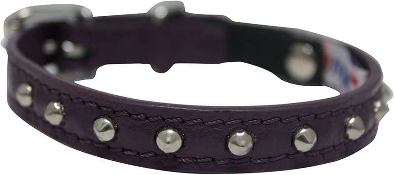 Collar de gato de liberación de seguridad de cuero genuino | acero inoxidable y hebilla ajustable | collar de gatito duradero | liberación elástica | disponible en varios colores y tamaños | Angel Pet Suministros