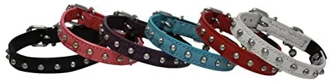 Collar de gato de liberación de seguridad de cuero genuino | acero inoxidable y hebilla ajustable | collar de gatito duradero | liberación elástica | disponible en varios colores y tamaños | Angel Pet Suministros