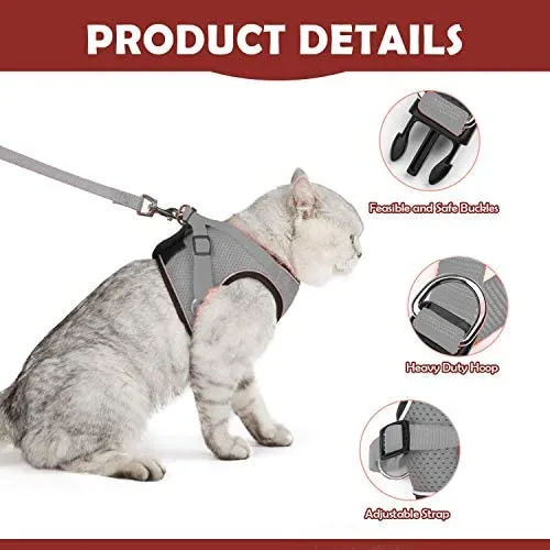 Kamots Beauty - Arnés y correa ajustables para perro y gato, malla suave con correa reflectante para pasear a mascotas pequeñas
