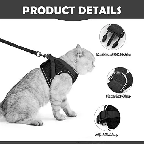 Kamots Beauty - Arnés y correa ajustables para perro y gato, malla suave con correa reflectante para pasear a mascotas pequeñas