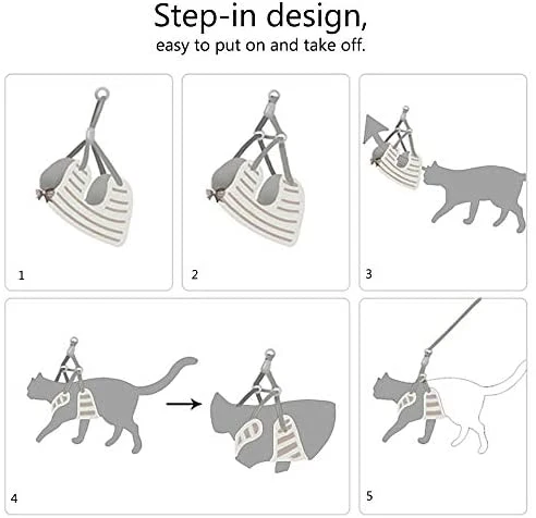 MyfatBOSS Correa para gato, arnés para gato y correa, chaleco de malla ajustable para gatos pequeños y grandes a prueba de escapes