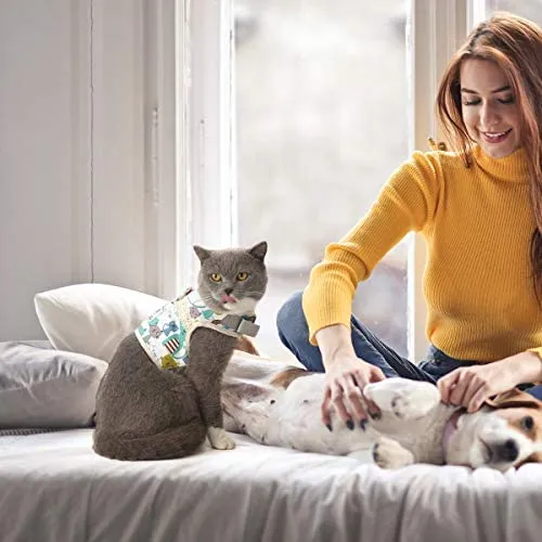 Arnés de malla suave para gatos Voopet Boho, chaleco frontal acolchado con correa, arnés ajustable para mascotas sin tirar, fácil control