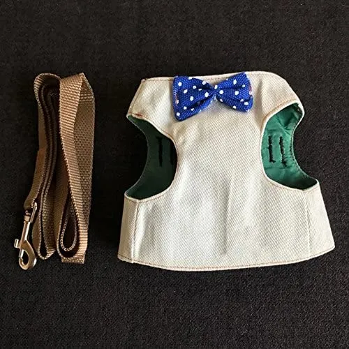 Stock Show - Chaleco arnés para gatos y perros con correa a juego con un bonito lazo, correa desmontable Reteo estilo británico arnés para cachorros medios, perros y gatos