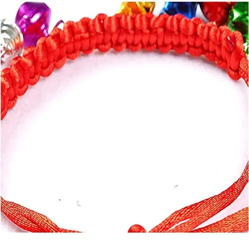 Bepets - Collar para gato con campana, color rosa y rojo, ajustable con campanas de 8 colores (2 paquetes)