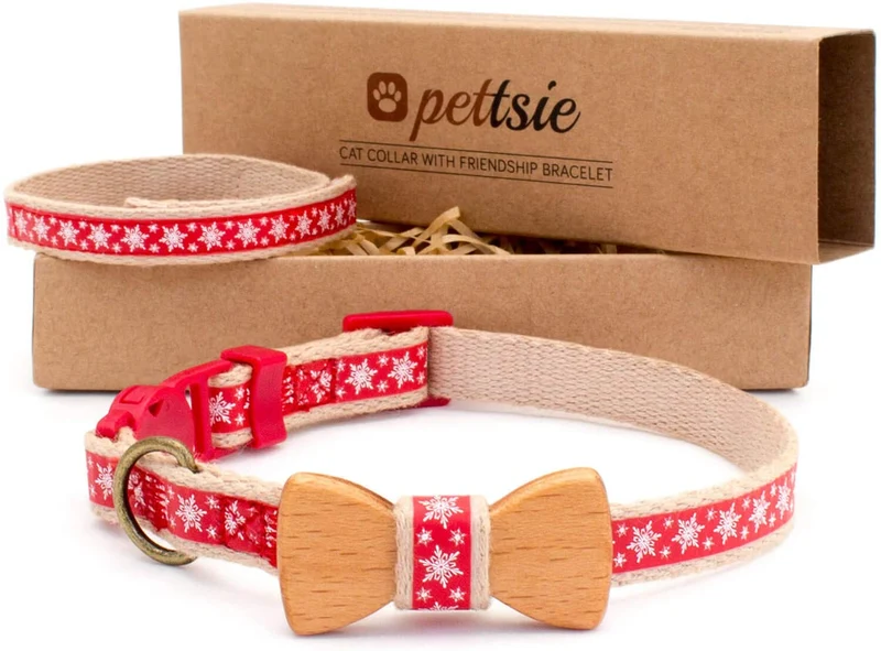 Collar en forma de corbata de lazo para la seguridad de gatos independientes, suave, ajustable y pulsera de la amistad para usted