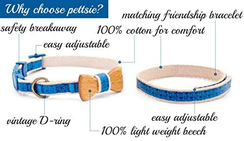 Collar en forma de corbata de lazo para la seguridad de gatos independientes, suave, ajustable y pulsera de la amistad para usted