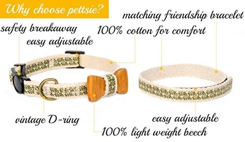 Collar en forma de corbata de lazo para la seguridad de gatos independientes, suave, ajustable y pulsera de la amistad para usted