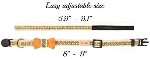 Collar en forma de corbata de lazo para la seguridad de gatos independientes, suave, ajustable y pulsera de la amistad para usted