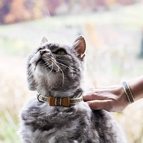 Collar en forma de corbata de lazo para la seguridad de gatos independientes, suave, ajustable y pulsera de la amistad para usted