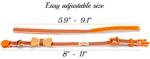 Collar en forma de corbata de lazo para la seguridad de gatos independientes, suave, ajustable y pulsera de la amistad para usted