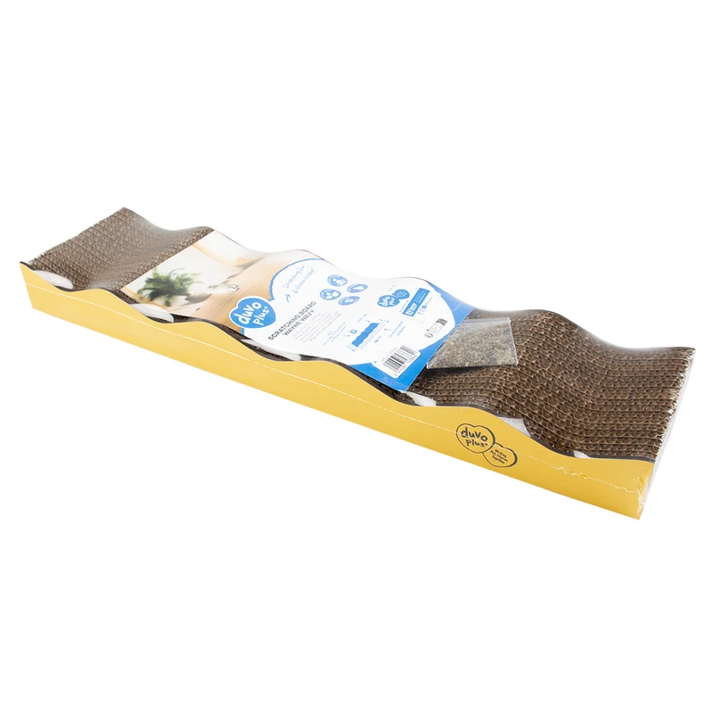 RASCADOR GATO CARTON WAYNE WAVY AMARILLO DUVO 44x11x4 CM
