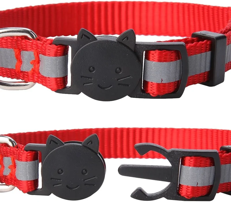 Cat Breakaway Collars Set 12 pcs con Bell Correa reflectante y hebilla de seguridad ajustable, 8 – 12"