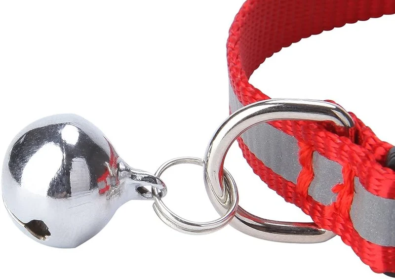 Cat Breakaway Collars Set 12 pcs con Bell Correa reflectante y hebilla de seguridad ajustable, 8 – 12"