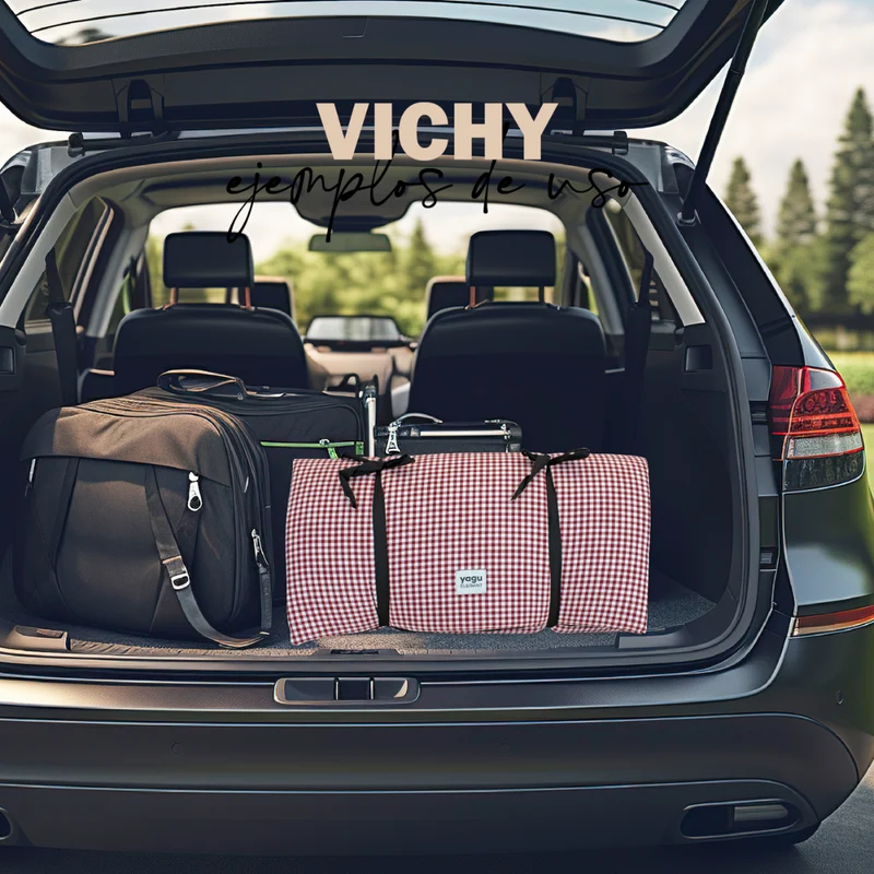 COLCHON VIAJE VICHY ROJO PARA PERROS YAGU