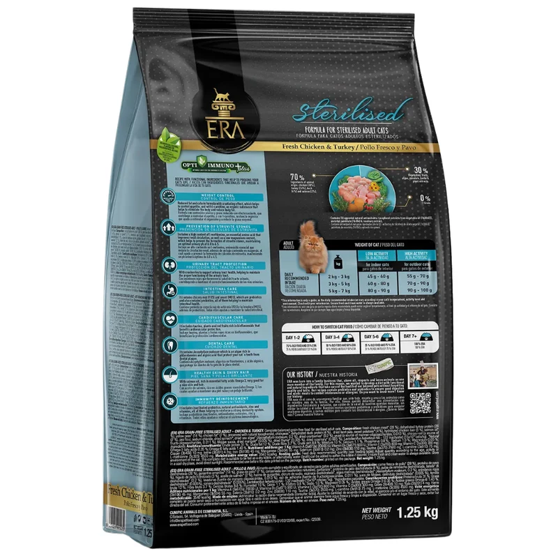 ERA Cat Grain Free STERILIZED ADULT Fresh Chicken y Turkey Pienso para Gatos