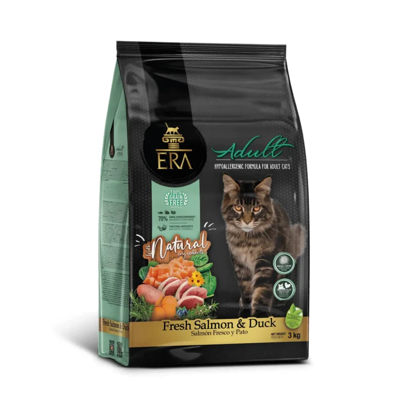 ERA Cat Grain Free ADULT Fresh Salmón y Duck Pienso para Gatos