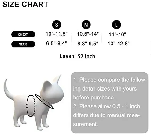 WONDERPUP - Arnés ajustable para gato con correa para caminar, a prueba de escape, malla de aire suave para gatitos, cachorros, conejos, perros pequeños