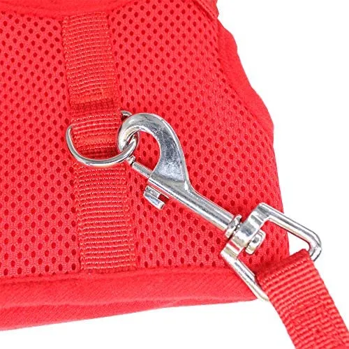 WONDERPUP - Arnés ajustable para gato con correa para caminar, a prueba de escape, malla de aire suave para gatitos, cachorros, conejos, perros pequeños