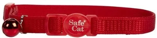 Coastal Pet Products ccp7001red nailon seguro de gato ajustable retención collar con campanas, rojo (Padre)