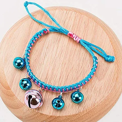 Bepets - Collar para gato con campana, color rosa y rojo, ajustable con campanas de 8 colores (2 paquetes)