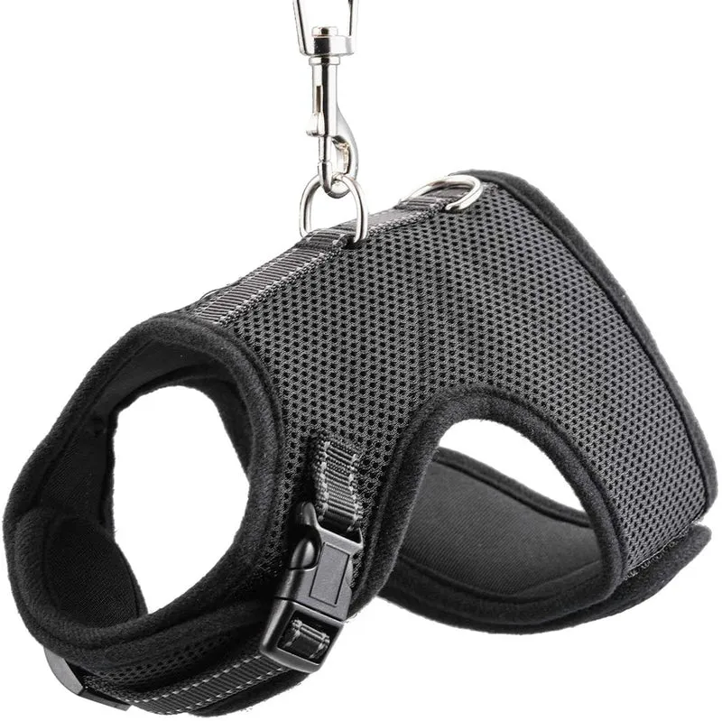 Unihubys - Arnés para gato con correa ajustable, material de malla suave con fuerte anilla en D para mayor tranquilidad, ideal para caminar