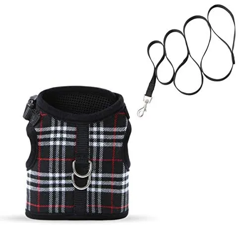 Unihubys - Arnés para gato con correa ajustable, material de malla suave con fuerte anilla en D para mayor tranquilidad, ideal para caminar