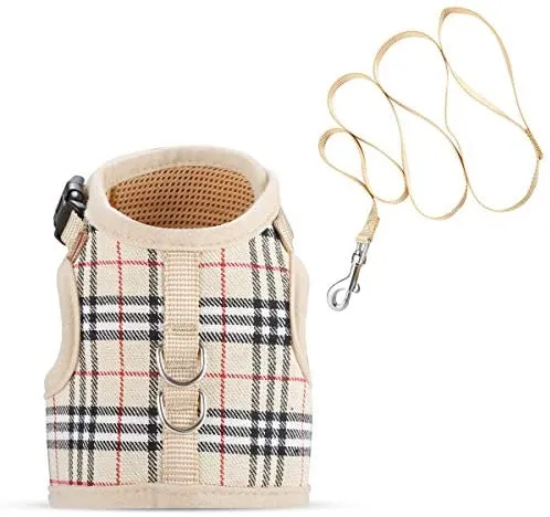 Unihubys - Arnés para gato con correa ajustable, material de malla suave con fuerte anilla en D para mayor tranquilidad, ideal para caminar