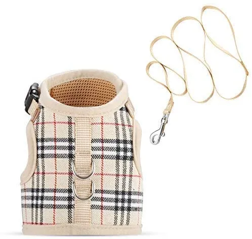 Unihubys - Arnés para gato con correa ajustable, material de malla suave con fuerte anilla en D para mayor tranquilidad, ideal para caminar