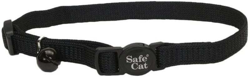 Collar de seguridad de escape para gatos ajustable con cascabel por Coastal productos para mascotas CCP7001PUR, de nylon, color morado, Adjustable, Negro