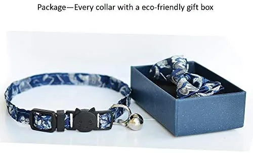 M-YOUNG Collar para gato con campana y pajarita, collares de seguridad ajustables para cachorro de gatito (6.7 in a 10,8 pulgadas)