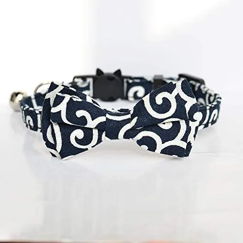 M-YOUNG Collar para gato con campana y pajarita, collares de seguridad ajustables para cachorro de gatito (6.7 in a 10,8 pulgadas)