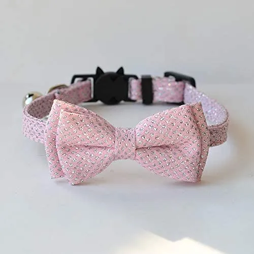 M-YOUNG Collar para gato con campana y pajarita, collares de seguridad ajustables para cachorro de gatito (6.7 in a 10,8 pulgadas)