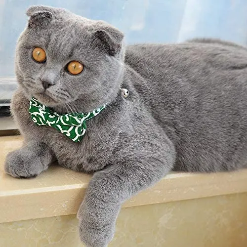 M-YOUNG Collar para gato con campana y pajarita, collares de seguridad ajustables para cachorro de gatito (6.7 in a 10,8 pulgadas)