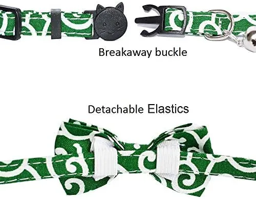 M-YOUNG Collar para gato con campana y pajarita, collares de seguridad ajustables para cachorro de gatito (6.7 in a 10,8 pulgadas)