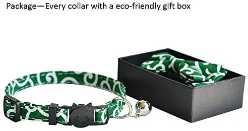 M-YOUNG Collar para gato con campana y pajarita, collares de seguridad ajustables para cachorro de gatito (6.7 in a 10,8 pulgadas)