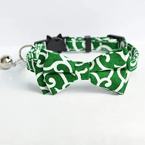 M-YOUNG Collar para gato con campana y pajarita, collares de seguridad ajustables para cachorro de gatito (6.7 in a 10,8 pulgadas)