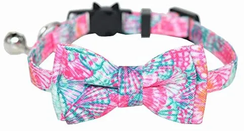 M-YOUNG Collar para gato con campana y pajarita, collares de seguridad ajustables para cachorro de gatito (6.7 in a 10,8 pulgadas)
