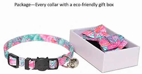 M-YOUNG Collar para gato con campana y pajarita, collares de seguridad ajustables para cachorro de gatito (6.7 in a 10,8 pulgadas)