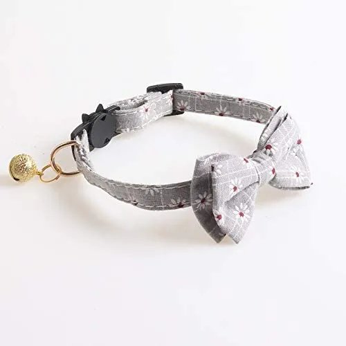 M-YOUNG Collar para gato con campana y pajarita, collares de seguridad ajustables para cachorro de gatito (6.7 in a 10,8 pulgadas)