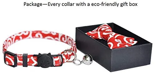 M-YOUNG Collar para gato con campana y pajarita, collares de seguridad ajustables para cachorro de gatito (6.7 in a 10,8 pulgadas)