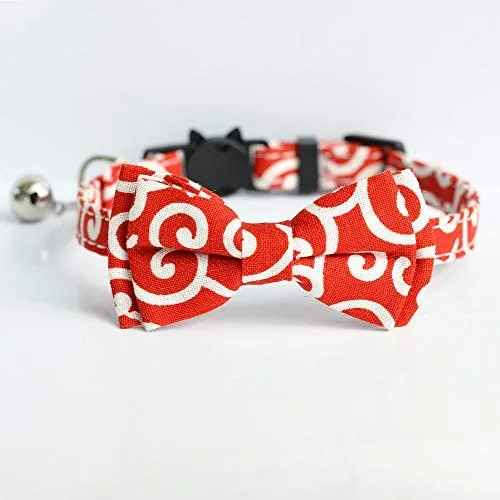 M-YOUNG Collar para gato con campana y pajarita, collares de seguridad ajustables para cachorro de gatito (6.7 in a 10,8 pulgadas)