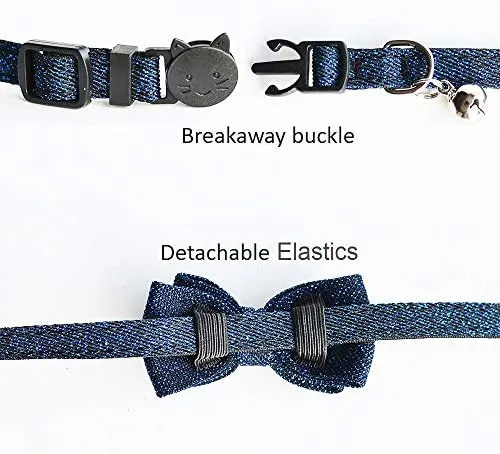 M-YOUNG Collar para gato con campana y pajarita, collares de seguridad ajustables para cachorro de gatito (6.7 in a 10,8 pulgadas)