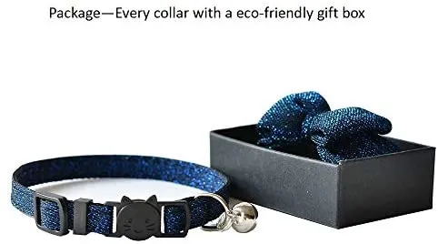 M-YOUNG Collar para gato con campana y pajarita, collares de seguridad ajustables para cachorro de gatito (6.7 in a 10,8 pulgadas)