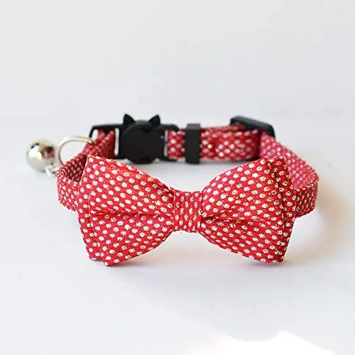 M-YOUNG Collar para gato con campana y pajarita, collares de seguridad ajustables para cachorro de gatito (6.7 in a 10,8 pulgadas)