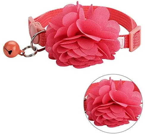 UFBemo - Collar para gato con correa ajustable con hebilla de seguridad y collar de nailon resistente, cuello de 9 a 13 pulgadas