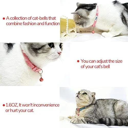 UFBemo - Collar para gato con correa ajustable con hebilla de seguridad y collar de nailon resistente, cuello de 9 a 13 pulgadas