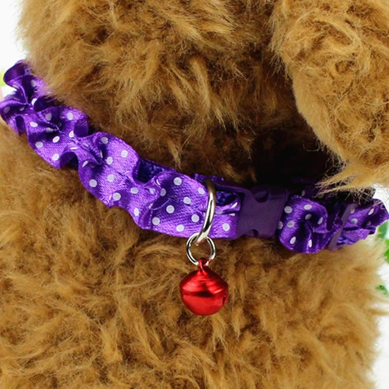 Flyup collares para gato, 7 piezas collar para gatito con hebilla de liberación de seguridad y campana, encaje colorido