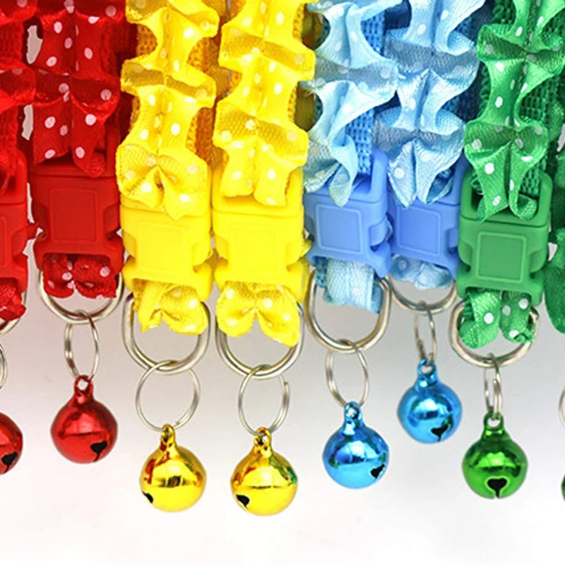 Flyup collares para gato, 7 piezas collar para gatito con hebilla de liberación de seguridad y campana, encaje colorido